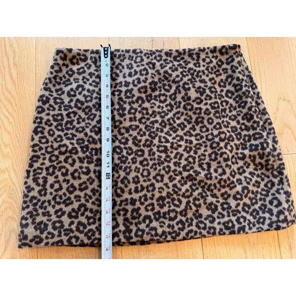 NWT Loft Black Brown Cheetah Print Wool Mini Skirt Womens Size 14 - Picture 10 of 10